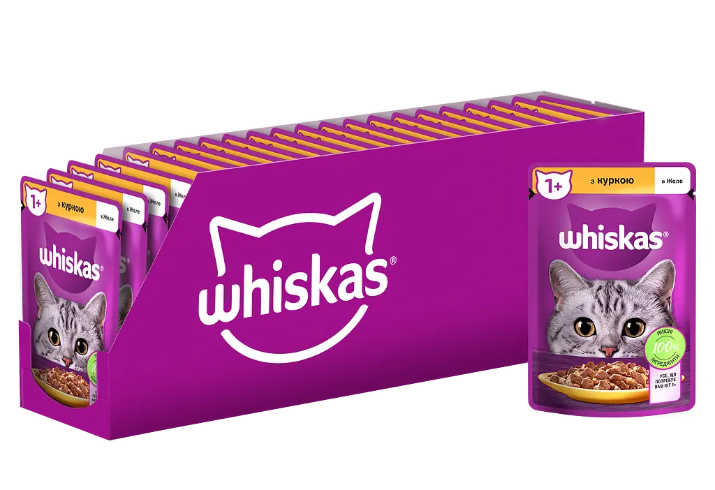 Вологий корм для котів Whiskas з куркою у желе 2.38 кг (28 шт. х 85 г) - фото 4