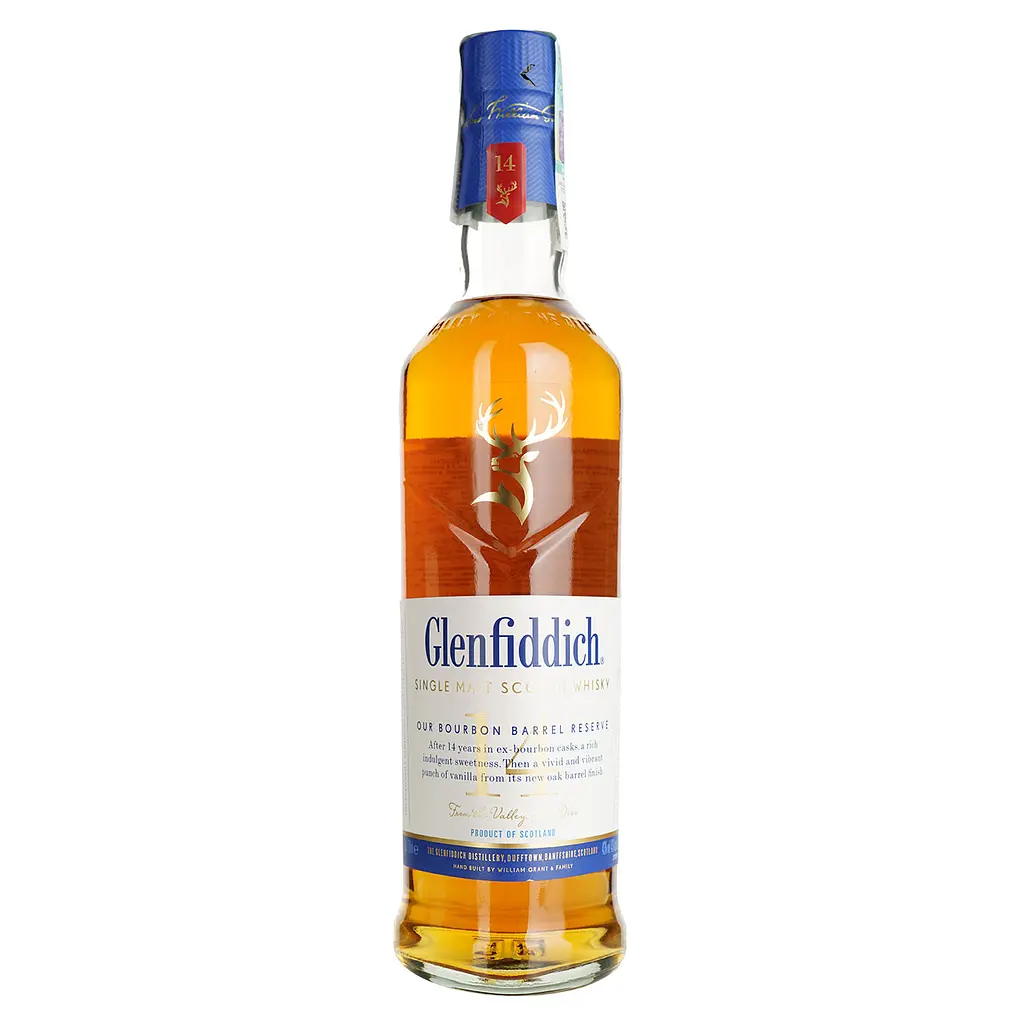 Виски Glenfiddich Bourbon Barrel Reserve 14 Year Old 43% 0.7 л в подарочной упаковке - фото 2