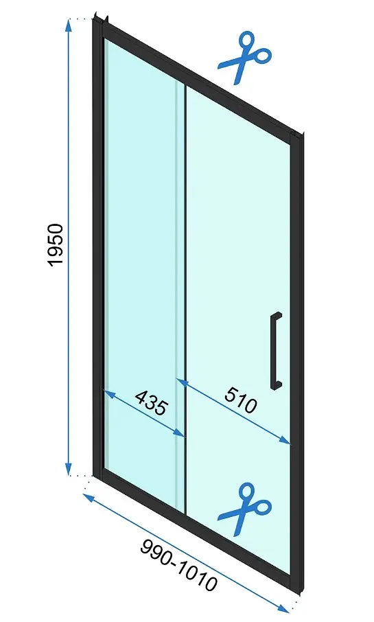 Душова кабіна Rea Rapid Slide 80x100 black REA-K6421 + REA-K6400, Чорний матовий, Універсальна, прозрачний, Чорний матовий - фото 6