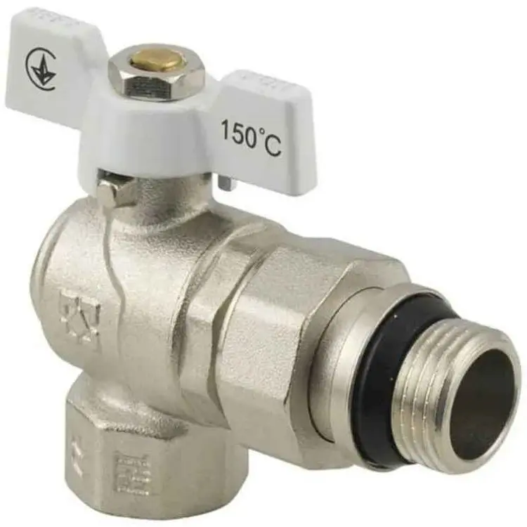 Кран кульовий з американкою RAFTEC 1/2" (з антипрот.) DN15, PN40, WRBS-1, метелик, WHITE