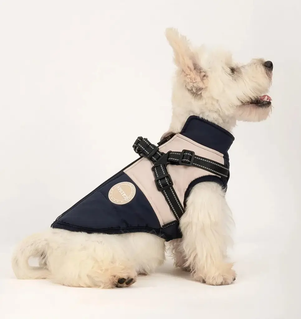Зимова куртка для собак V.PET.B.R. Luxury Dog Jacket C519 Black&Cream - фото 4