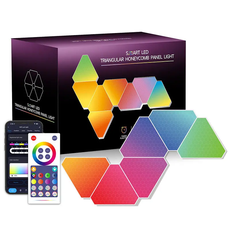 Настінний світильник Smart Triangular Quantum Light SAL-012B Bluetooth USB interface with app 6pcs W Epik teh0029698