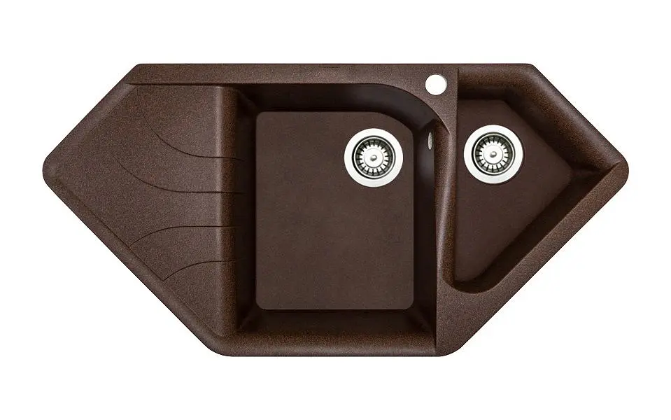 Кухонна мийка Adamant SPIRIT mokko 1000x500x225 мм, кутова з крилом 100 см - фото 3