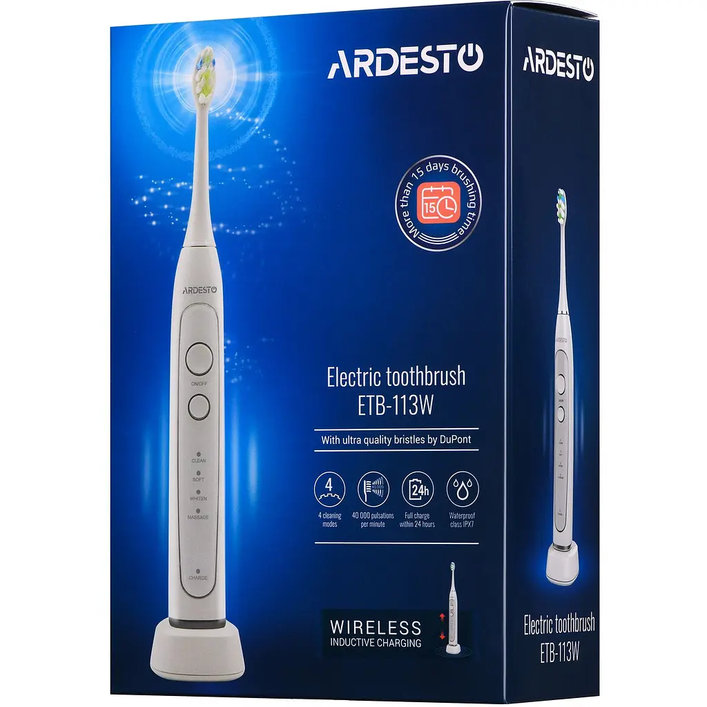 Електрична зубна щітка Ardesto ETB-113W, біла - фото 6