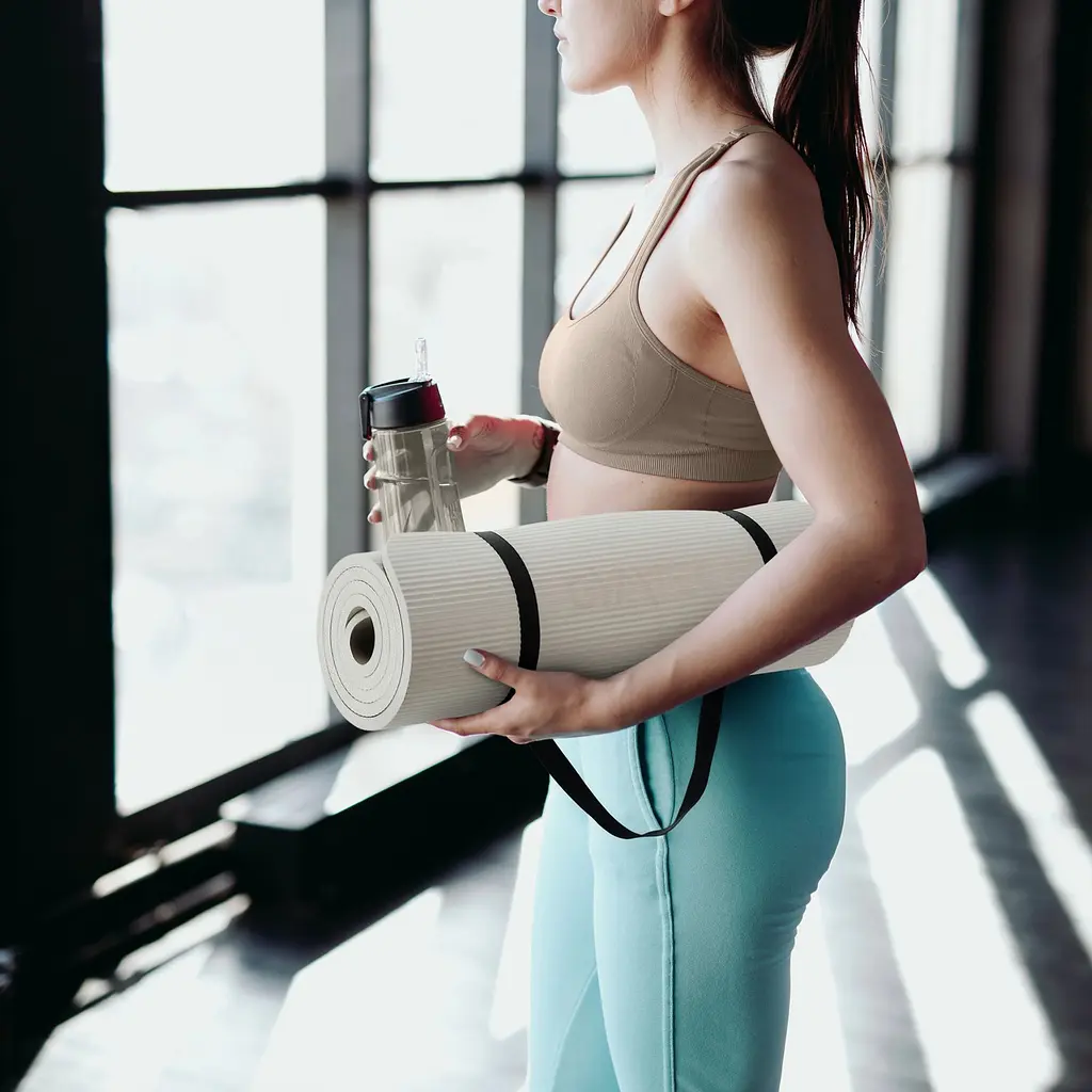 Килимок (мат) для фітнесу та йоги Gymtek NBR 1,5см світло-сірий - фото 5