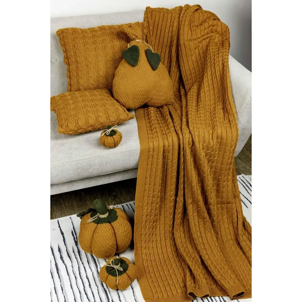 Плед Прованс Happy Fall Kosa 130х170 см охра (29758) - фото 4