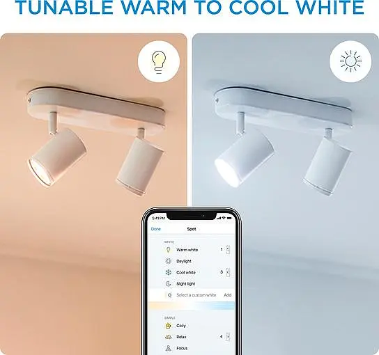 WiZ Світильник точковий накладний розумний IMAGEO Spots, 2х5W, 2200-6500K, RGB, Wi-Fi, білий - фото 8