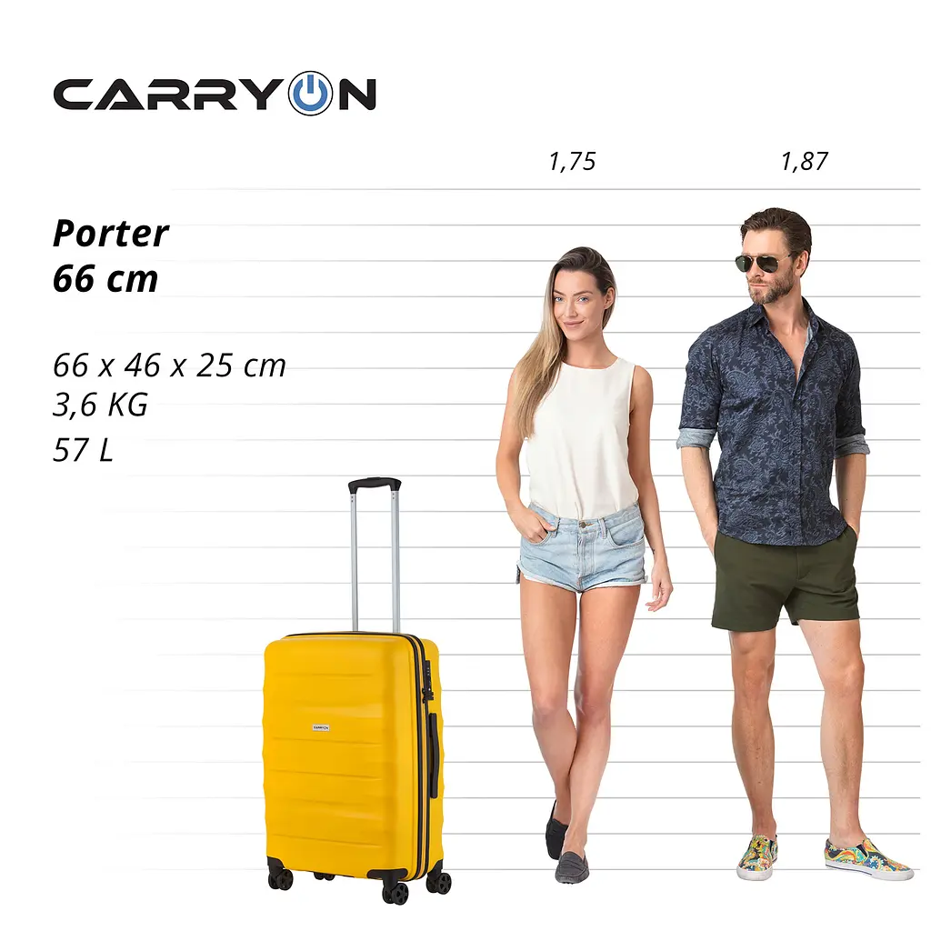 Валіза CarryOn Porter (M) Yellow (502457) - фото 6
