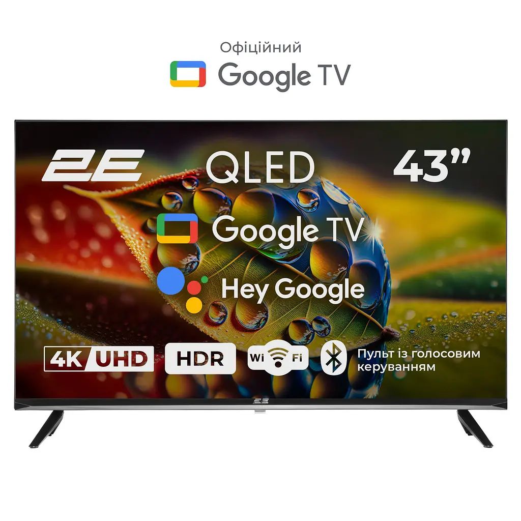 Телевізор 43" QLED 4K 60Hz Smart Google TV Black 2E teh0018409 - фото 2