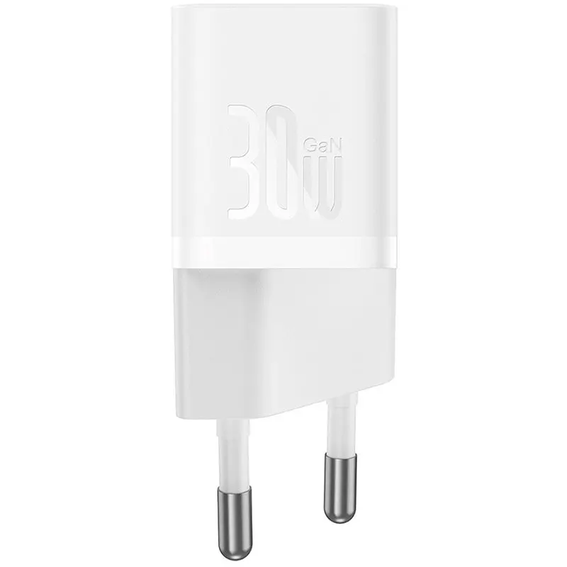 МЗП Baseus GaN5 Fast Charger (mini) 30W (1USB-C) + кабель Type-C to Type-C (P10110902) Moon White - фото 2