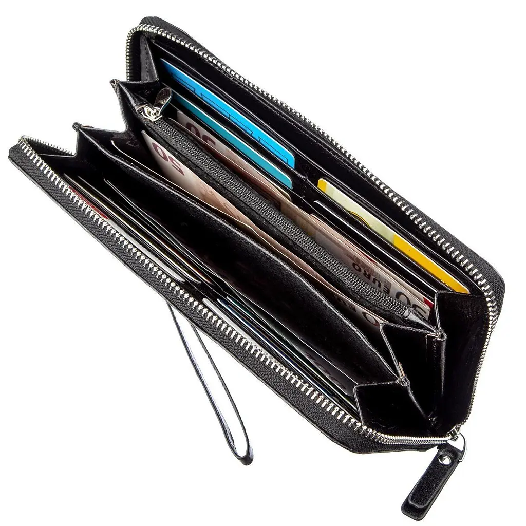 Містке чоловіче портмоне-клатч Boston 18806 чорний - фото 9