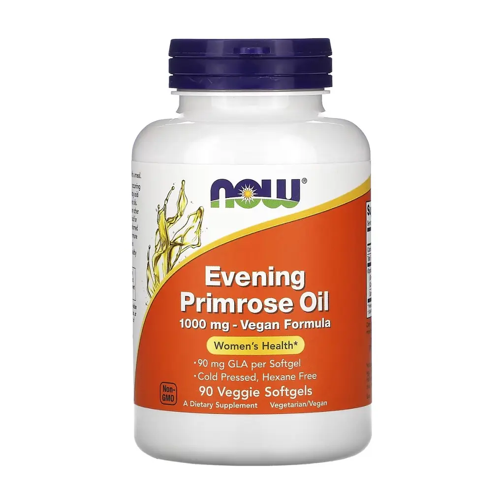 Трави Now Foods Олія Примули Вечірньої 1000 мг, Evening Primrose Oil, 90 вегетаріан (NOW-01758)