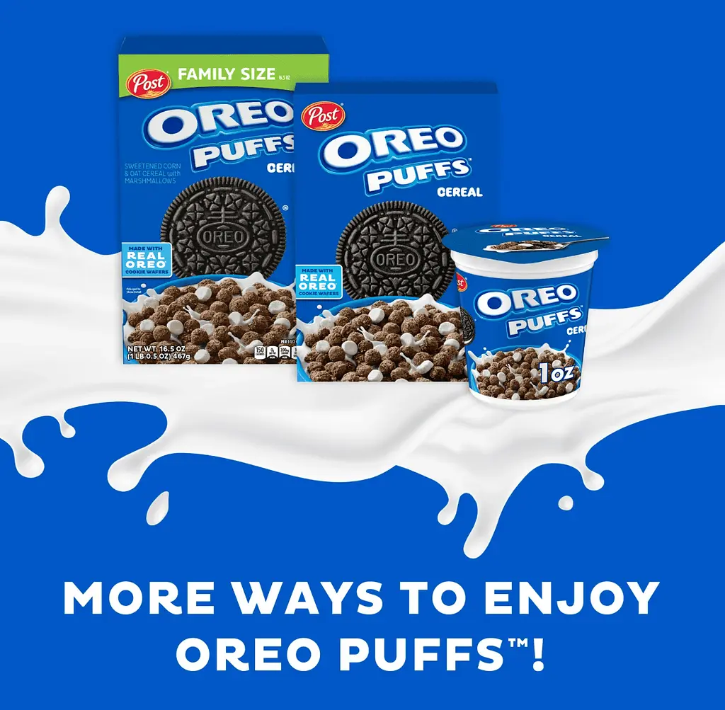 Сухий сніданок Post Oreo Puffs Cereal Cup з маршмелоу 28.3г - фото 6