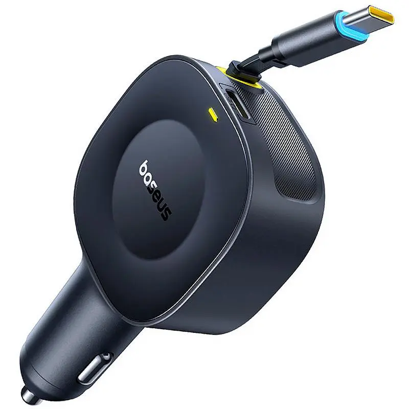АЗП PrimeTrip VR2 30W з retractable cable (2USB-C) (C0206401) Cosmic Black Baseus teh0029945 - фото 3