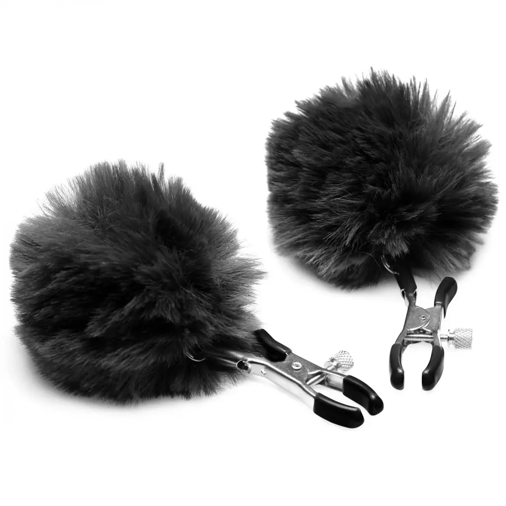 Затискачі на соски Charmed Pom Pom Nipple Clamps BLACK, чорний