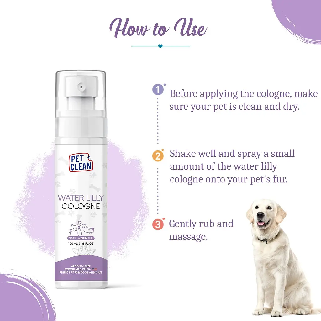 Парфюмированный спрей Pet Clean Cologne Waterlilly для животных с ароматом цветка лотоса 100 мл - фото 6