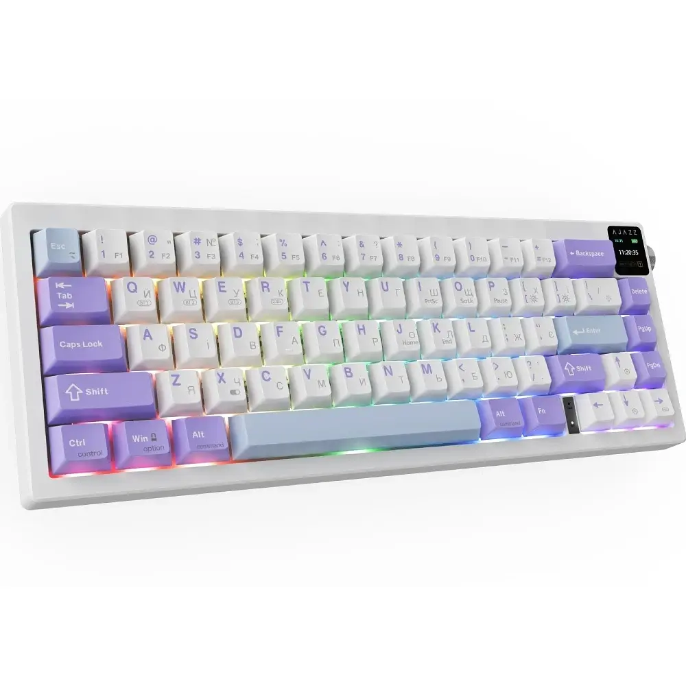 Bluetooth Клавіатура Ajazz AK650 Flying Fish Switch Purple RGB USB/Wireless/Bluetooth (AK650-FF-PWB) UA - фото 3