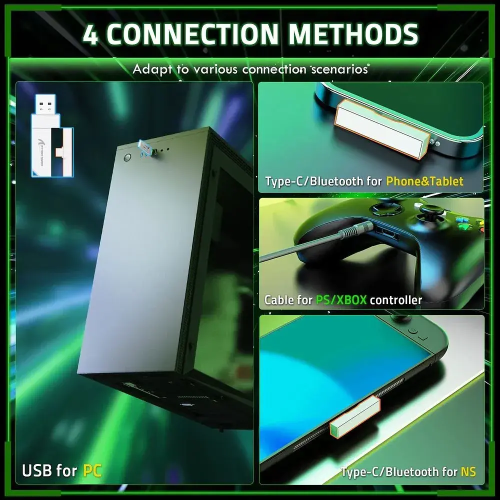 Ігрова гарнітура Attack Shark L80PRO Wireless, 2.4GHz/Bluetooth/3.5mm White (L80PROW_AS) - фото 5