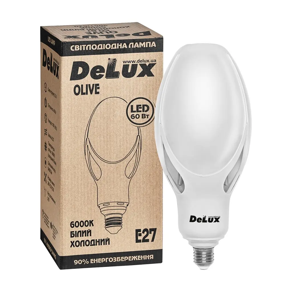 Лампочка Delux OLIVE 60w E27 6000K (90011620) - фото 2