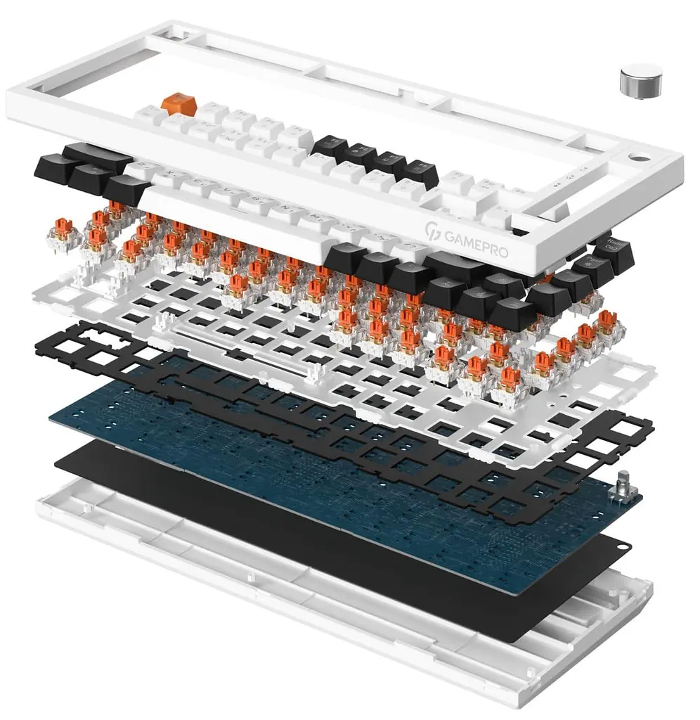 Клавиатура GamePro Asgard Valhalla 75% Exploded QLAB Orange Switches (MK160W Pro) - фото 2