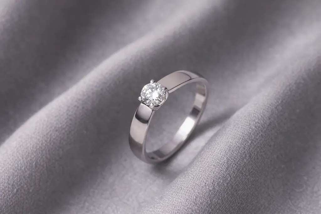 Каблучка з діамантом із білого золота К-0514 14.5 - фото 5