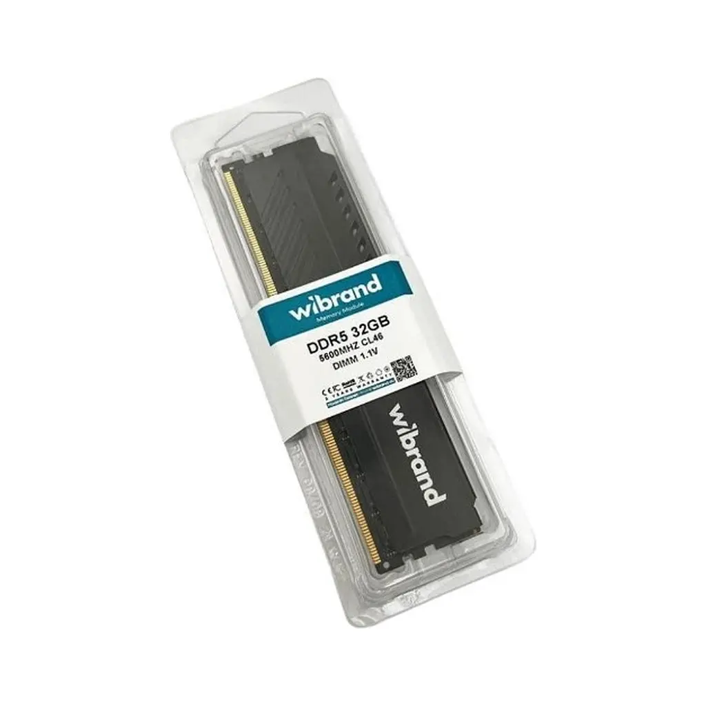 Модуль пам'яті для комп'ютера DDR5 32GB 5600 MHz Heatsink Black Wibrand (WI5600DDR5D/32GB) - фото 2
