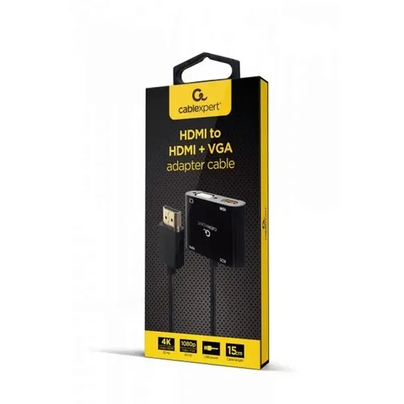 Кабель HDMI-HDMI/VGA Cablexpert A-HDMIM-HDMIFVGAF-01 - фото 5