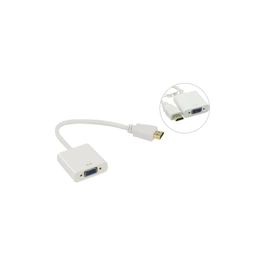 Переходник HDMI M to VGA F (с кабелями аудио и питания от USB) ST-Lab (U-990 white) - фото 3