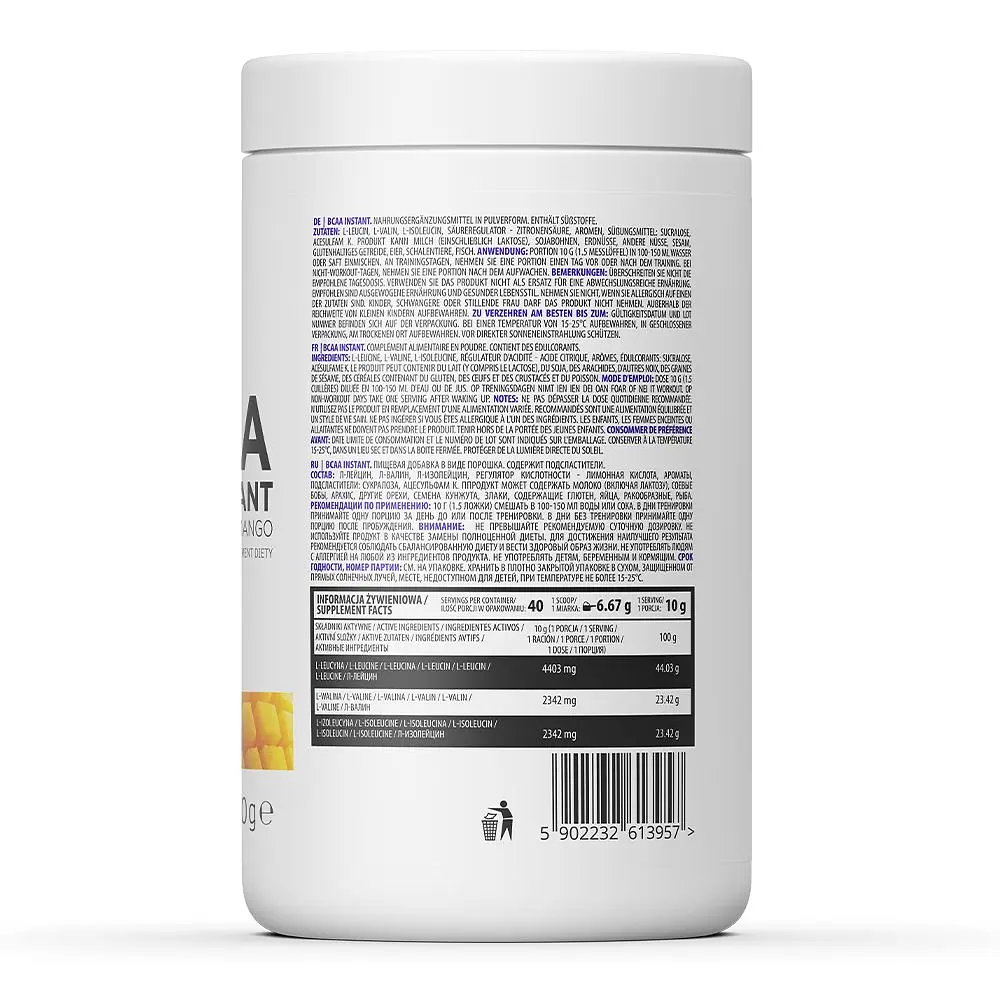 Амінокислота OstroVit BCAA Instant Манго 400 г - фото 2