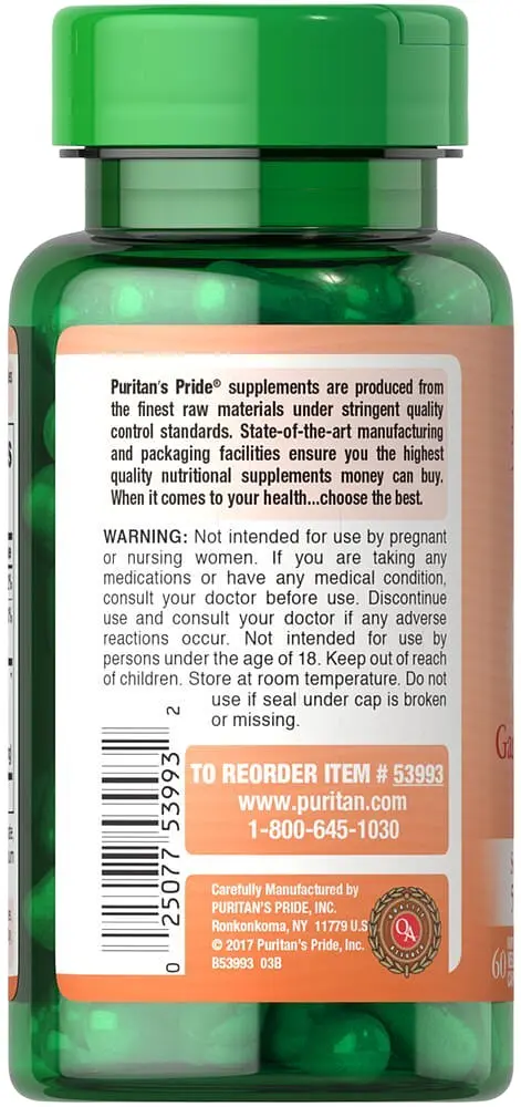 Натуральна добавка Puritan's Pride Garcinia Cambogia 500 mg 60 капсул - фото 3