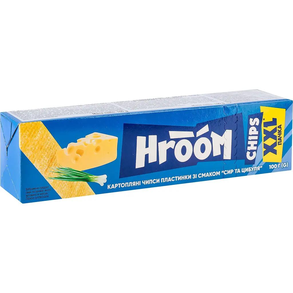 Уцінка. Картопляні чипси пластинки Hroom! Сир та цибуля 100 г  - фото 2