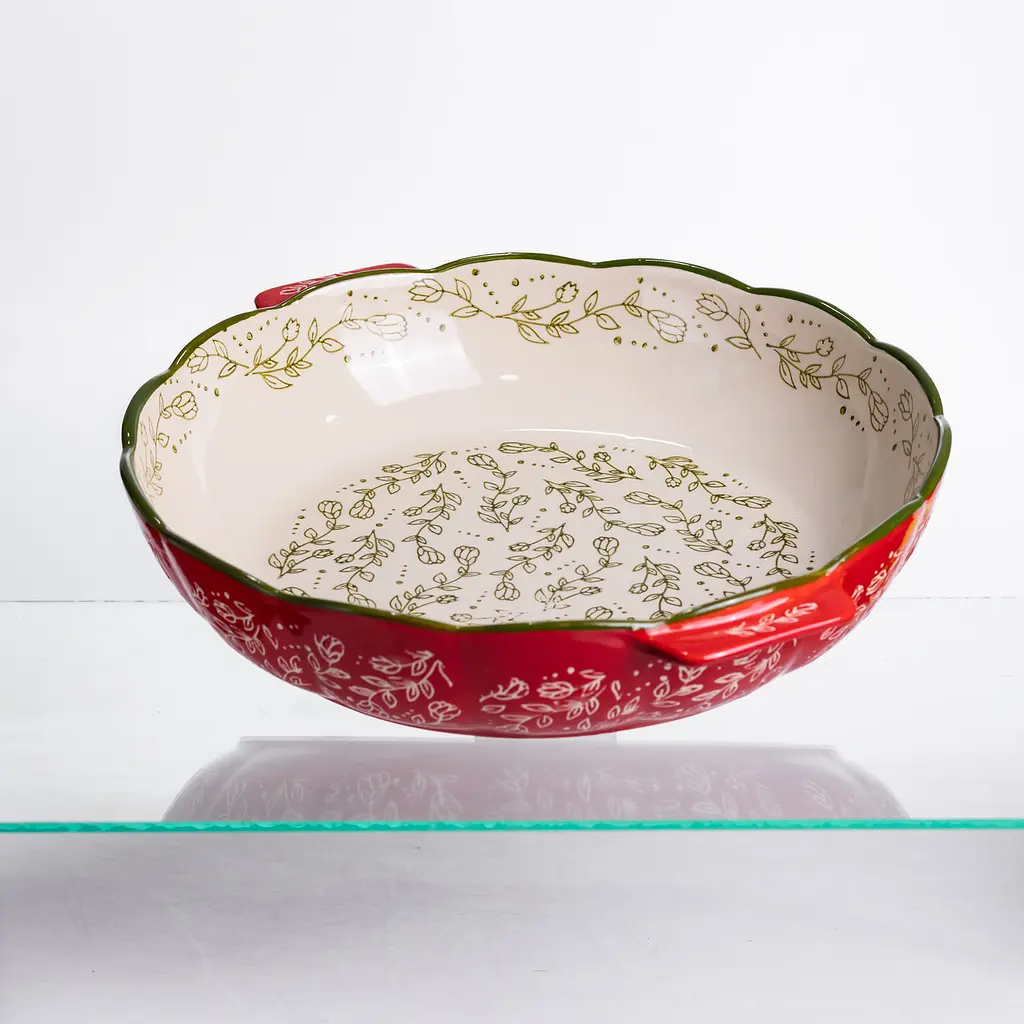 Форма для запекания Vintage Ø30 (см) круглая форма для выпекания в духовке с ручками Красный Yiwu HM04-08 - фото 4