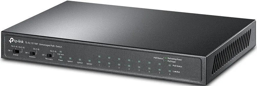 Коммутатор TL-SL1311MP 8x1FE (8xPoE), 2xGE, 1xSFP, 124Вт, Неуправляемый TP-Link teh0018264 - фото 3