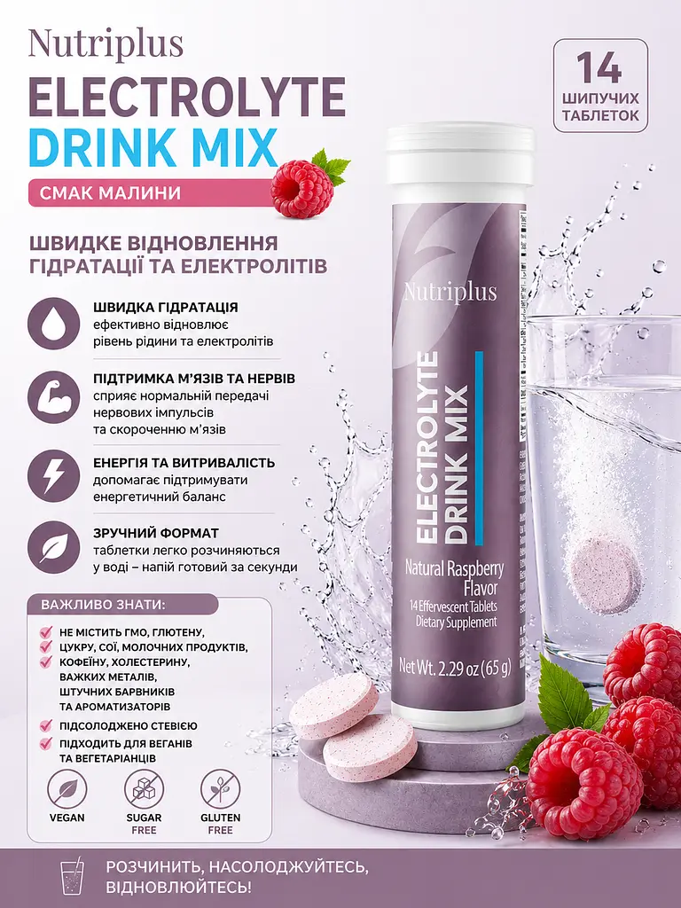 Напій для відновлення організму Farmasi Nutriplus з електролітами калій і магній 14 шт. - фото 3