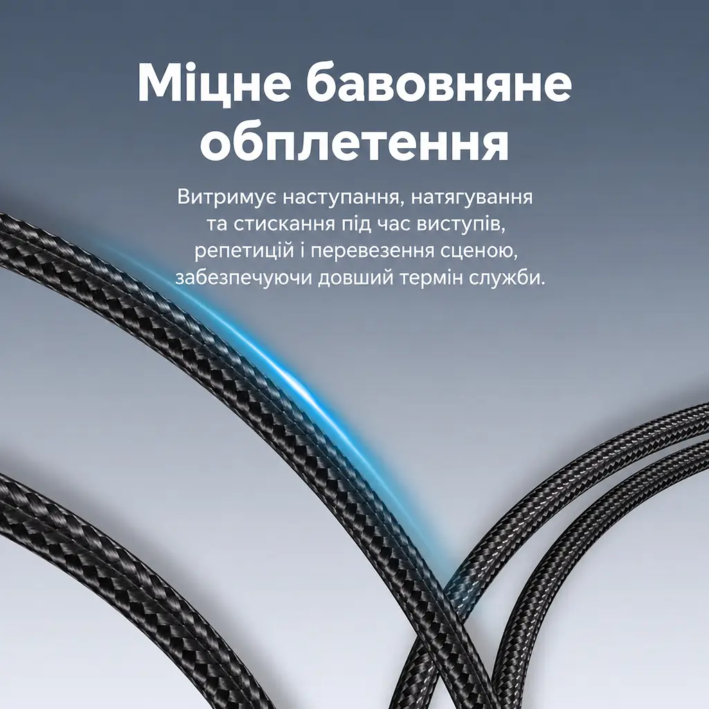 Аудіокабель-подовжувач Vention 2 м Jack 6,35 мм TRS штекер на гніздо для подовження кабелю навушників із відповідним штекером з екрануванням фольгою та металевим обплетенням у бавовняному обплетенні з позолоченими роз’ємами сірий (BCXHH) - фото 8