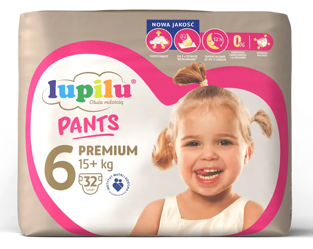 Підгузки-трусики Lupilu Pants Premium розмір 6 для дітей вагою 15+ кг 32 шт (LupiluPants6)