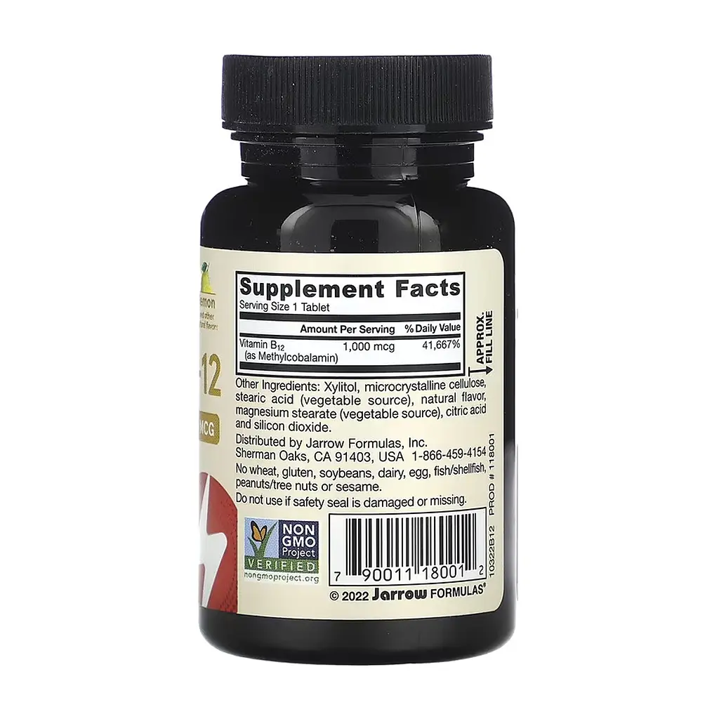 Метил B12 та метилфолат Methyl B12 & Methyl Folate 1000 mcg - 100 chewable tabs Lemon - фото 2