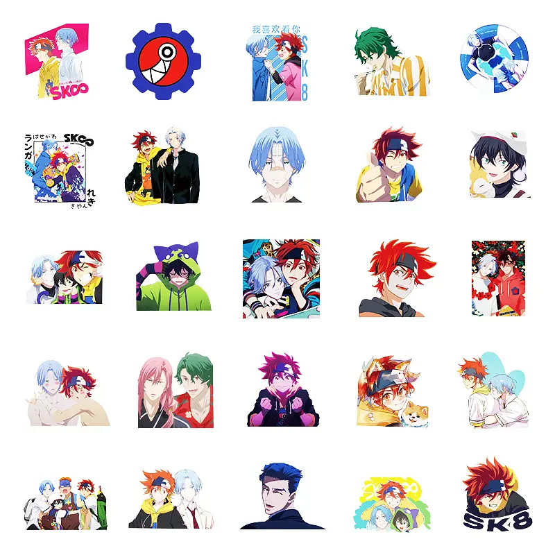 Стікерпак Набір наклейок GeekLand Скейт: Нескінченність SK8 the Infinity 50 штук - фото 2