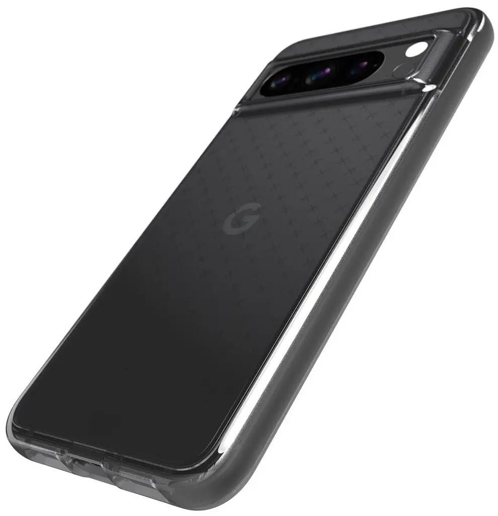 Оригінальний протиударний силіконовий чохол Tech21 Evo Check для Google Pixel 8 Pro Smokey Black - фото 8
