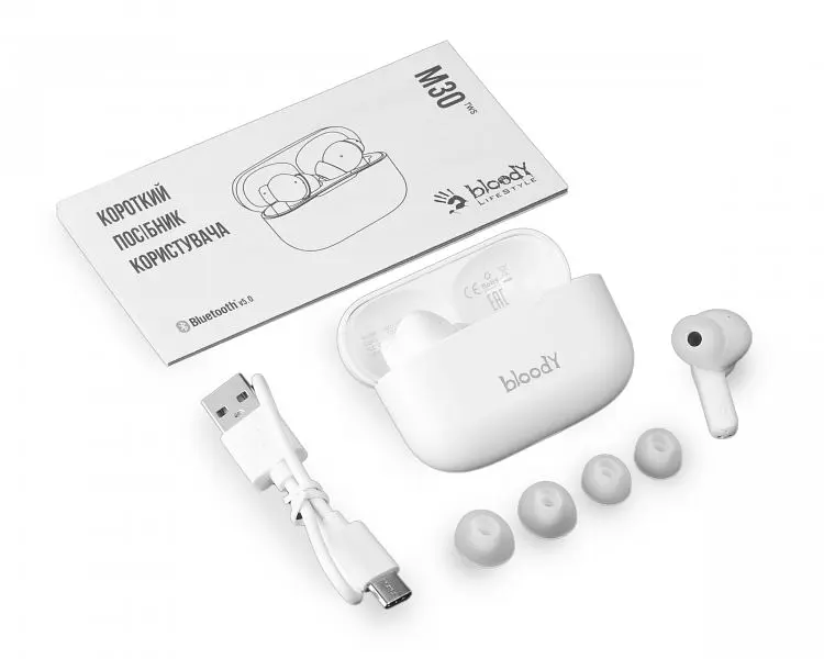 Навушники A4Tech Bloody M30 True Wireless White - фото 3