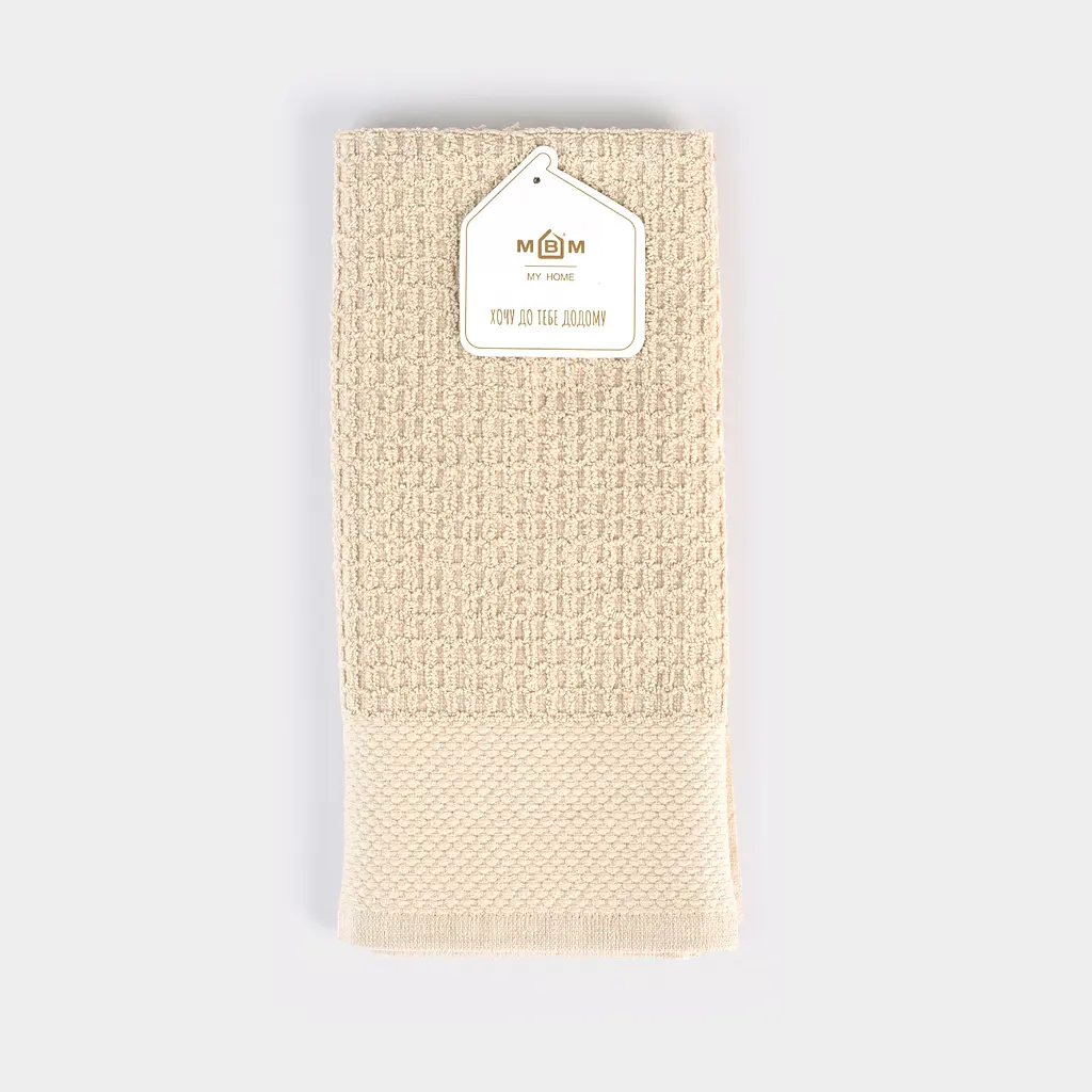 Кухонний рушник МВМ My Home Гостинність 40х60 см бежевий (KT-12 M BEIGE) - фото 2