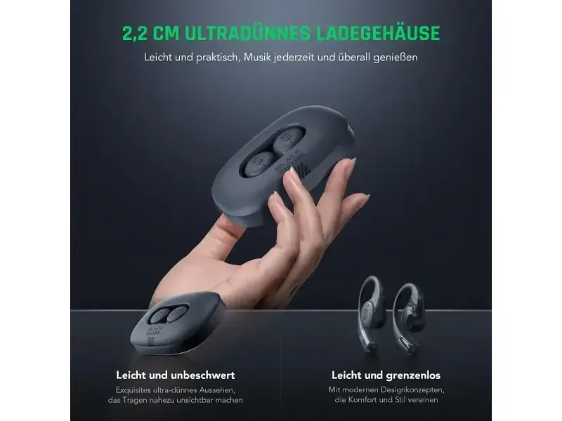 Навушники TWS Black Shark Open Bluetooth Earphones Black (BHR8844CN) - фото 2