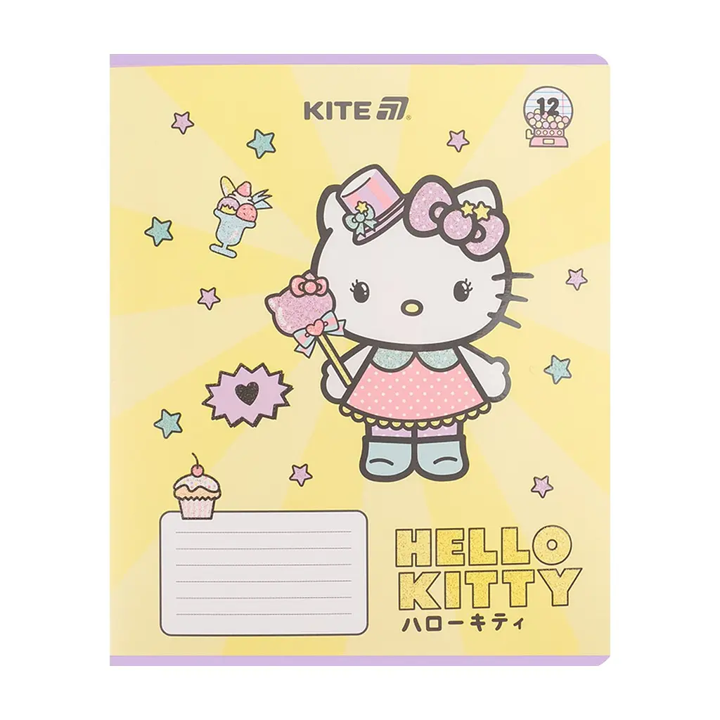 Зошит Kite Hello Kitty, 12 аркушів, лінія (HK25-234-1), в асортименті - фото 2