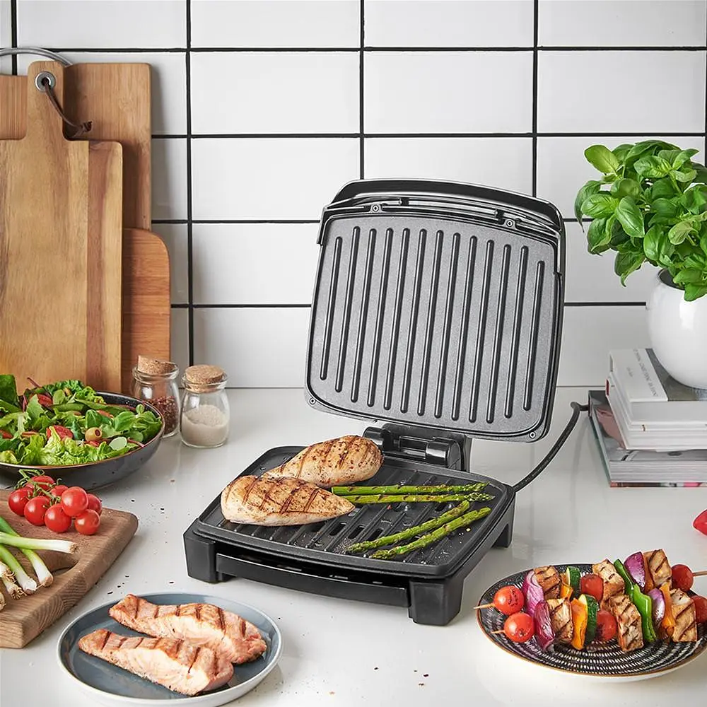 Гриль Russell Hobbs George Foreman притискний Immersa Medium 1300Вт з'ємні пластини метал пластик чорний (28310-56) - фото 7