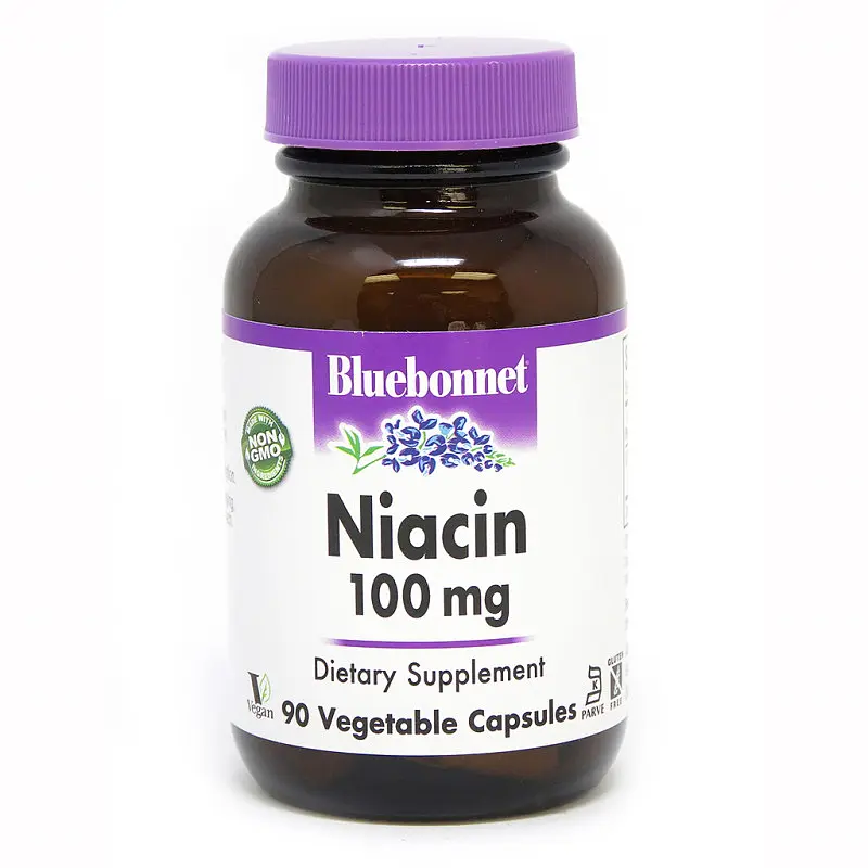 Вітаміни та мінерали Bluebonnet Nutrition Niacin 100 mg, 90 вегакапсул