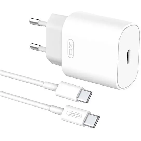 Сетевое зарядное устройство XO L91 25W TYPE-C fast charger + TYPE-C cable White - фото 3