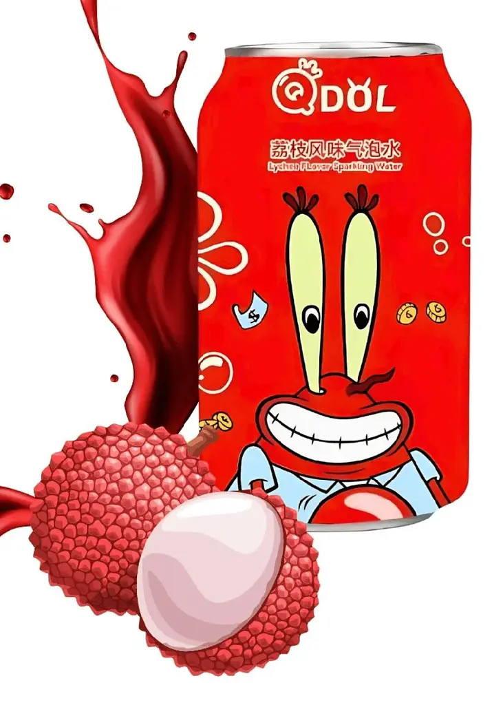 Газований напій Qdol Spongebob Squarepants Lychee Містер Крабс 330мл - фото 2