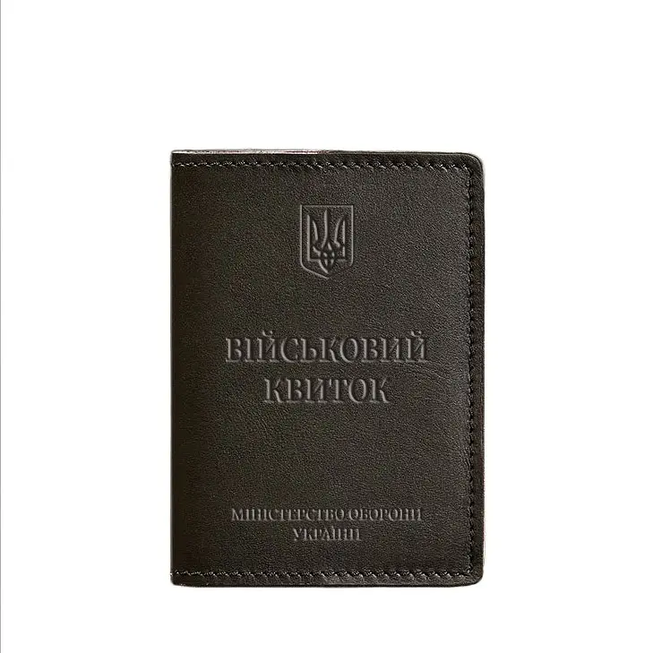 Шкіряна обкладинка для військового квитка 7.0 темно-коричнева - фото 7