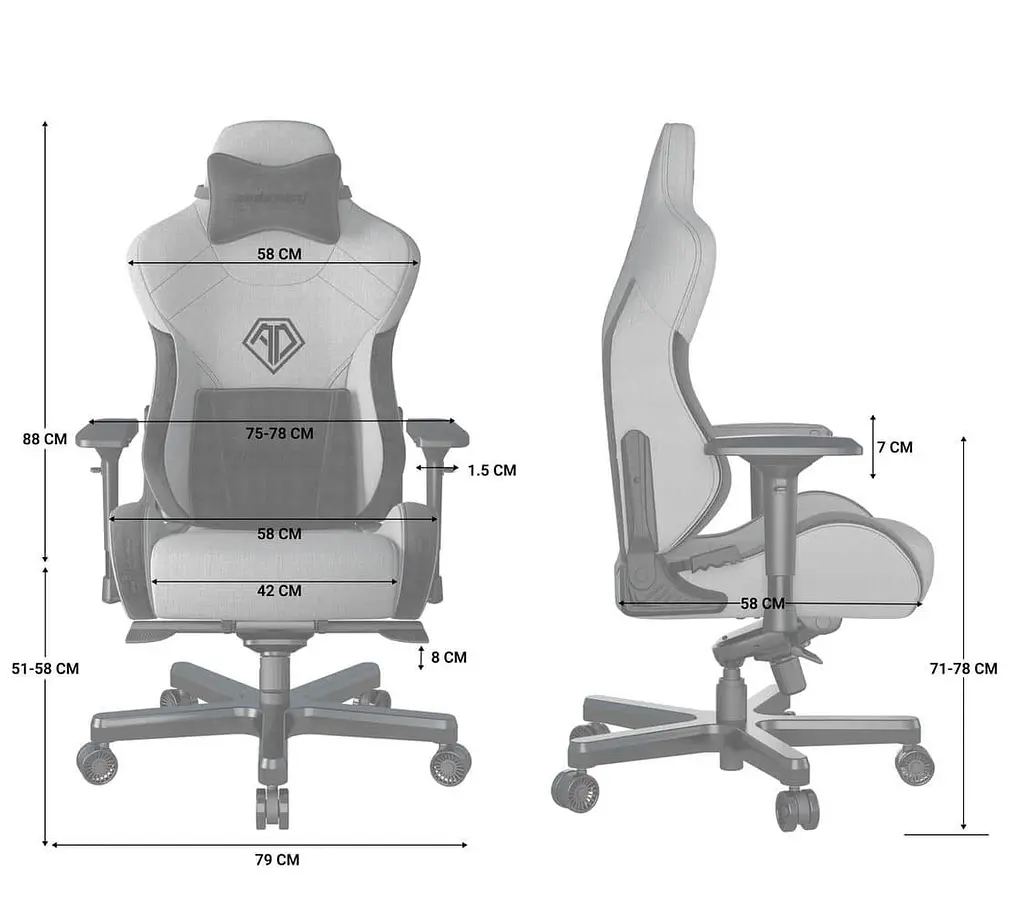 Ігрове крісло Anda Seat T-Pro 2 XL Blue/Black (AD12XLLA-01-SB-F) - фото 14