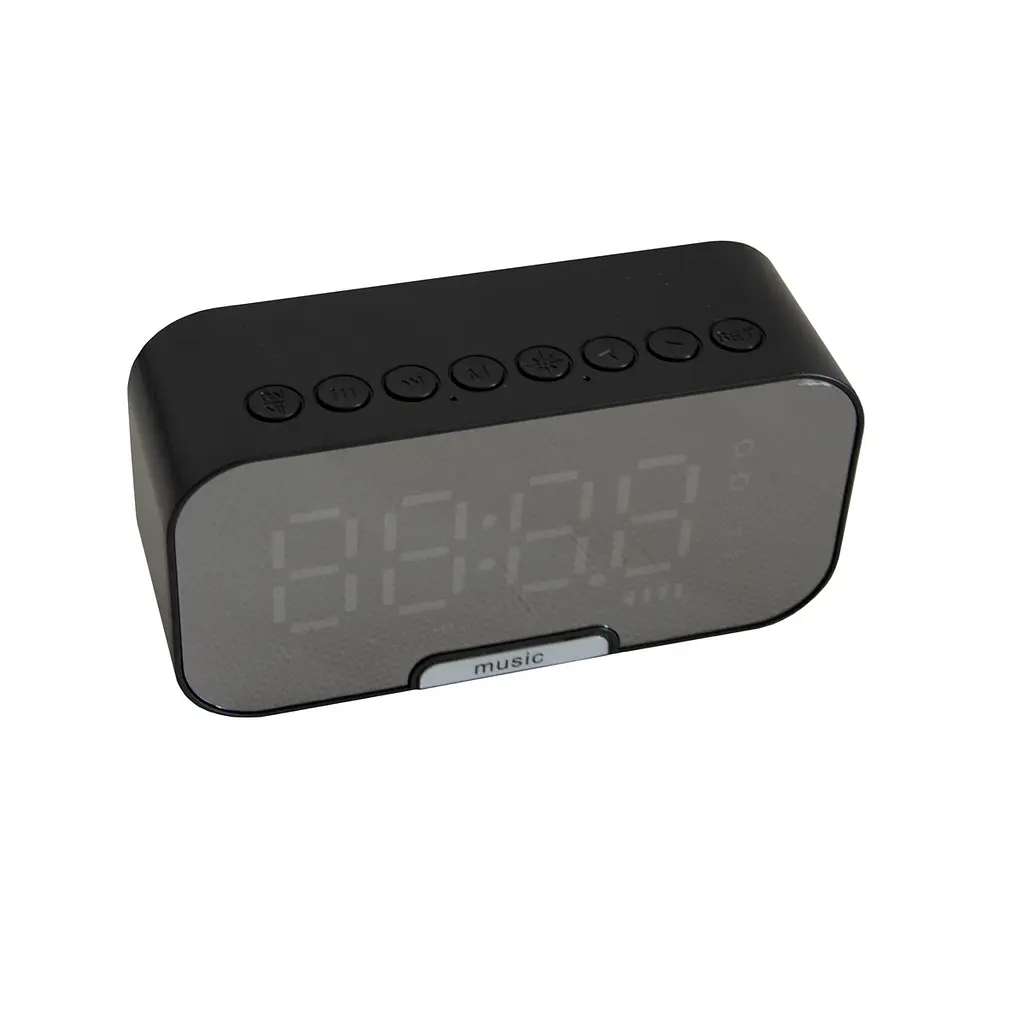 Настільний годинник електронний з будильником, Bluetooth колонкою та FM-радіо, чорний - фото 6